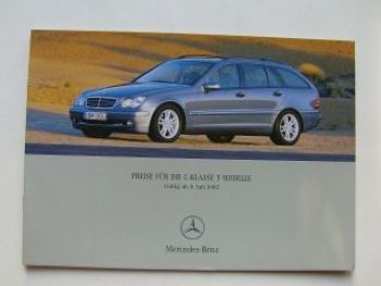 Mercedes Benz Preisliste C-Klasse T-Modelle Juli 2002 BR203
