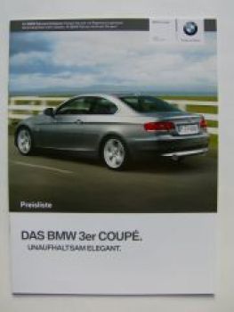 320i-335i xDrive 320d-335d E92 Coupe Preisliste September 2009