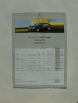 Mercedes Benz Preisliste CLK-Coupés Juni 1999 BR208