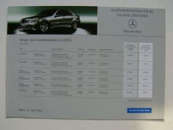 Mercedes Benz C-Klasse Limousine BR203 Leasingkonditionen
