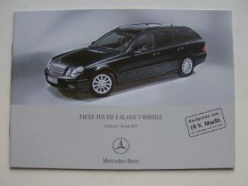 Mercedes Benz Preisliste E-Klasse T-Modelle BR211 Januar 2007