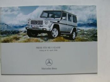 Mercedes Benz Preisliste G-Klasse BR463 April 2004 +AMG G55