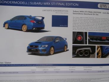 Subaru WRX STI Final Edition Katalog +Preisangabe