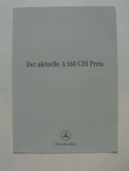 Mercedes Benz A160 CDI Preis +Preislste CLASSICsprit BR168