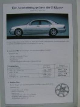 Mercedes Benz E-Klasse Ausstattungspakete W210 April 2001