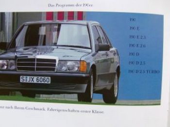 Mercedes Benz 190 W201 Prospekt  August 1988