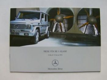 Mercedes Benz Preisliste G-Klasse BR463 Januar 2005
