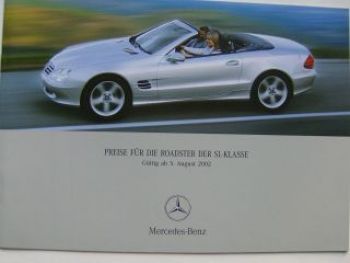 Mercedes Benz Preisliste SL-Klasse BR230 5.August 2002