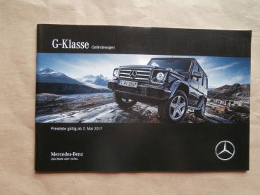 Mercedes Benz G-Klasse BR463 350d +Professional G500 G63 AMG G65 G500 4x4 +designo 2.Mai 2017