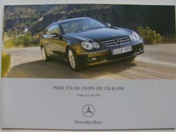 Mercedes Benz Preisliste CLK-Klasse Coupès BR209 7/2007