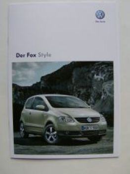 VW Fox Style 5Z1 Prospekt November 2009 +Preisliste