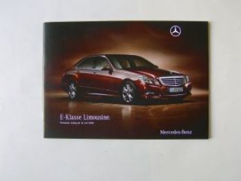 Mercedes Benz Preisliste E-Klasse Limousine BR212 Juni 2009