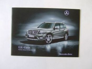 Mercedes Benz Preisliste GLK-Klasse BR204 September 2009