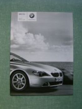 BMW Preisliste 6er Cabrio E64 Coupe E63 2006