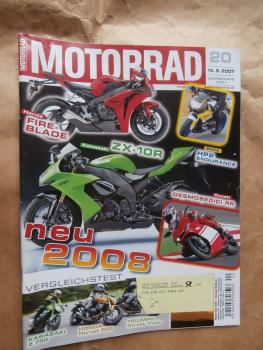 Motorrad 20/2007 Kawasaki ZX-10R, BMW HP2 Endurance, Ducati Desmosedici RR, Vergleichstest: Kawasaki Z750 vs. Honda Hornet 600