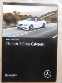 Mercedes Benz S-Class Cabriolet BR217 Pressemappe April 2016 +Stick +Fotos S63 AMG
