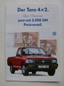 VW Taro 4X2 2,4D Prospekt September 1996 NEU