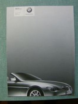 BMW Preisliste 6er Cabrio E64 2004 NEU (aus 2003)