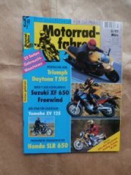 Motorradfahrer 3/1997 Triumph Daytona T 595, Suzuki XF 650 Freewind,Yamaha XV125,Honda SLR 650,