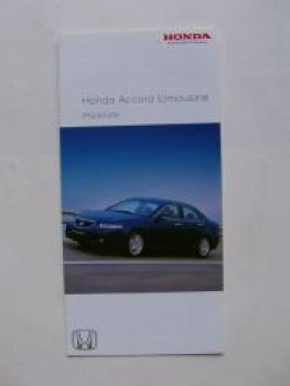 Honda Accord Limousine Preisliste Dezember 2003