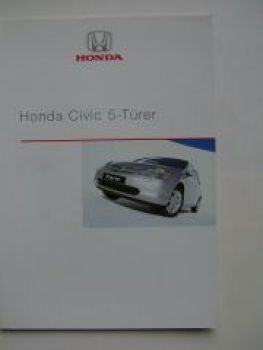 Honda Civic 5-Türer Prospekt Februar 2001 NEU