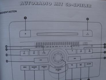 Fiat Stilo Autoradio Handbuch Kassettenspieler +CD-Player Deutsch 10/2003
