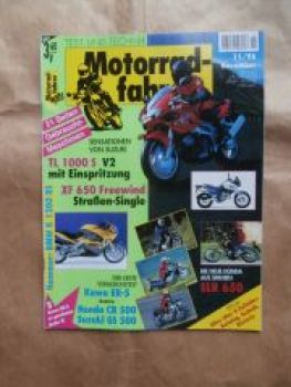 Motorradfahrer 11/1996 Suzuki TL 1000S,Triumph Dayona, KTM LSe,Bimota 500, BMW K 200RS