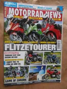 Motorrad News 9/2014 BMW F800GT vs. Kawa Z 1000SX vs. Honda VRF 800F, Ducati Monser 821,Horex VR6 Classic,