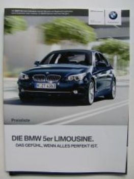 BMW Preisliste 5er Limousine E60 September 2009 NEU