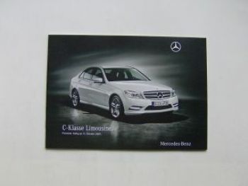 Mercedes Benz Preisliste C-Klasse Limousinen BR204 Oktober 2009