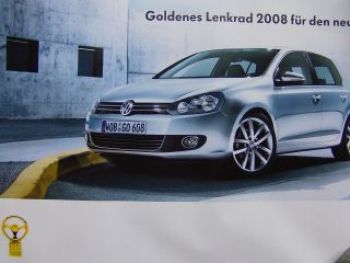 VW Golf6 2008 Poster Goldenes Lenkrad NEU