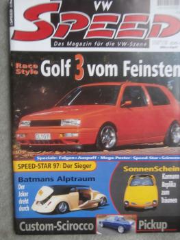 VW Speed 2/1998 Golf3, Karmann Replika,Scirocco Pickup,Polo3 G40,911er Cup Motor im VW Bus,Caddy 16V,