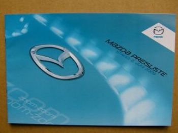 Mazda Preisliste alle Modelle Juni 2009