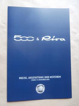 Fiat 500 & Riva Preisliste 17.November 2016