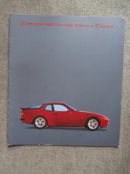 Porsche 944 turbo Prospekt Großformat Februar 1985