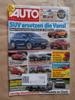 Auto Strassenverkehr 17/2015 Audi A4, BMW 218d Gran Tourer F46 vs. Zafira Tourer,Jeep Renegade 1.6MJ vs.CX-3 vs. Mini