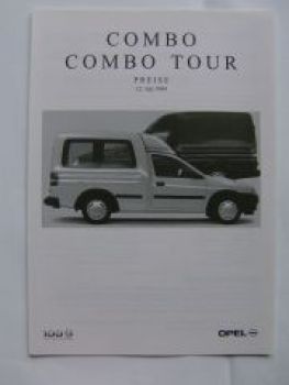 Opel Preisliste Combo +Tour Juli 1999