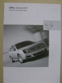 Opel Preisliste Vectra GTS Dezember 2002 NEU