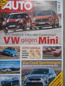 Auto Strassenverkehr 26/2018 Mini Countryman Cooper D All4 vs. VW T-Roc 4Motion,Kia Ceed Sportswagon 1.4T-GDI,