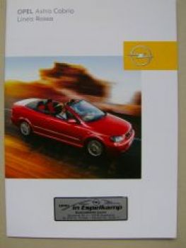 Opel Astra Cabrio Linea Rossa Prospekt August 2002 NEU