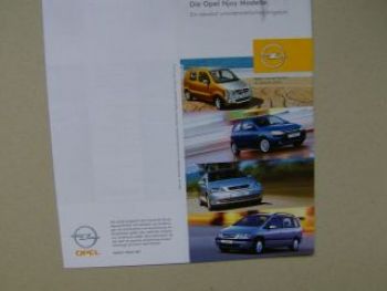 Opel Njoy Modelle Agila Corsa Astra Zafira Infoflyer Januar 2003