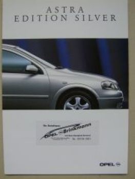 Opel Astra Edition Silver Prospekt September 1998 NEU