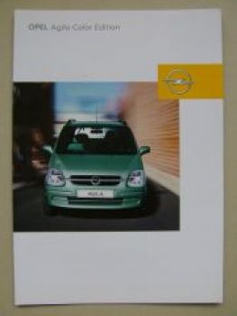 Opel Agila Color Edition Prospekt August 2002  +Preisliste NEU