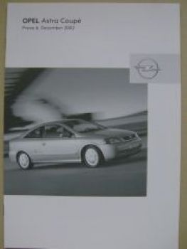 Opel Astra Coupè Prospekt Februar 2003 NEU
