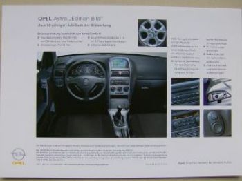 Opel Astra Edition Bild Prospektblatt Juni 2002