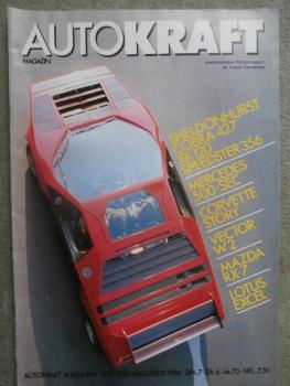 Autokraft Magazin 7+8/1986 Sheldonhurst Cobra 427,XK120 Speedster 356,EBS 500SEC Cabrio,Corvette Story,