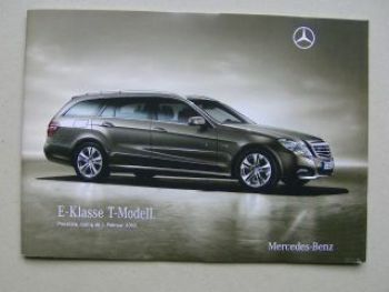 Mercedes Benz Preisliste E-Klasse T-Modelle BR212 Februar 2010