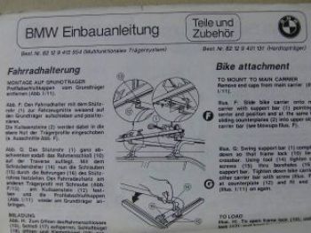 BMW Multi-Funktionales Trägersystem Mai 1987 E28 E30