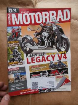 Motorrad 3/2015 Bienville Legacy V4,Moto Guzzi V7 Special Alt vs. NEu,BMW S1000XR vs. Ducati Multistrada 1200S