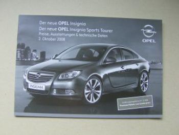 Opel Preisliste Insignia +Sports Tourer Oktober 2008
